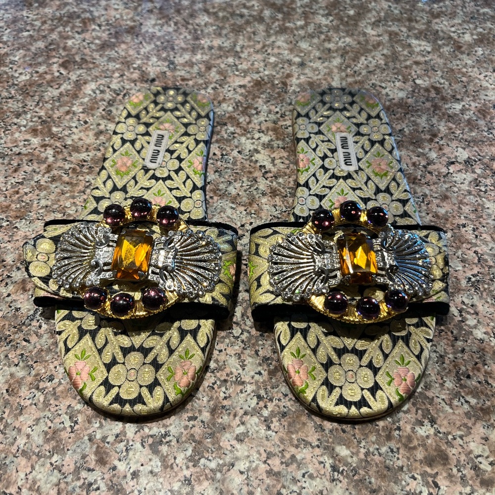 Miu Miu Cloth Mules Sandals